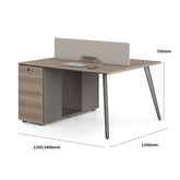 Nebula-A Office Desk Metal Leg Workstation with Storage Cabinet